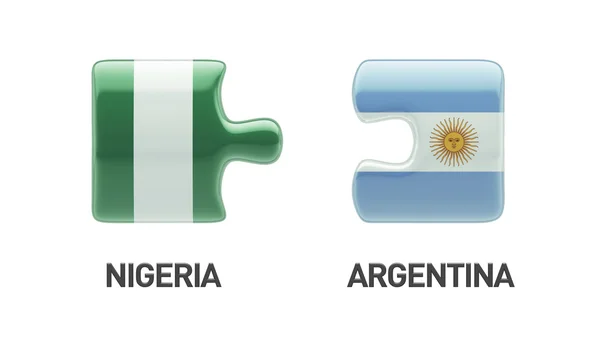 Argentina Nigéria Puzzle Concept — Fotografia de Stock