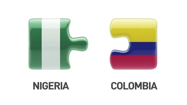 Colombia Nigeria  Puzzle Concept — Stock Photo, Image