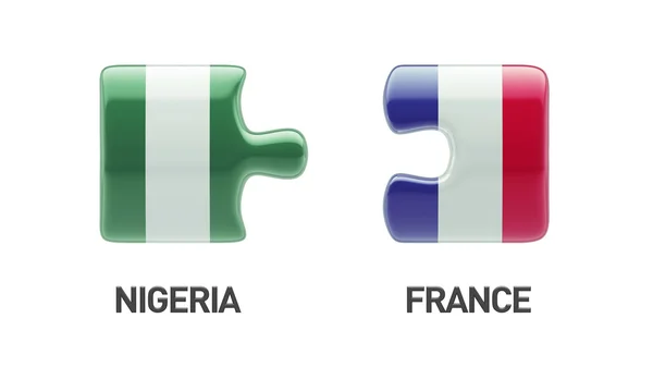 France Nigeria Puzzle Concept — Photo