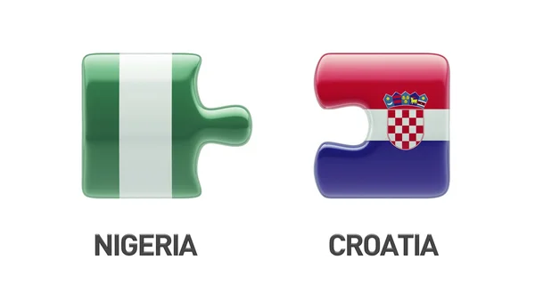 Kroatië Nigeria puzzel Concept — Stockfoto