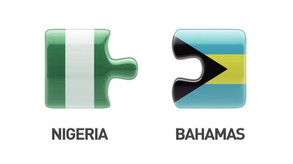 Bahamas Nigeria Puzzle Concept — Stock Photo, Image