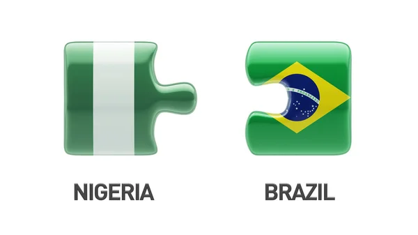Brasil Nigéria Puzzle Concept — Fotografia de Stock