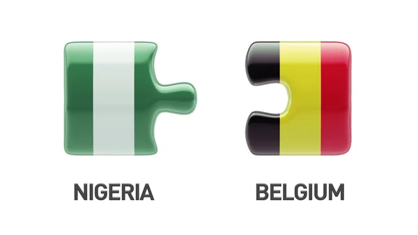 Belgien Nigeria Puzzle-Konzept — Stockfoto