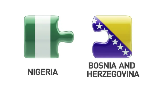 Bosnia-Erzegovina Nigeria Puzzle Concept — Foto Stock