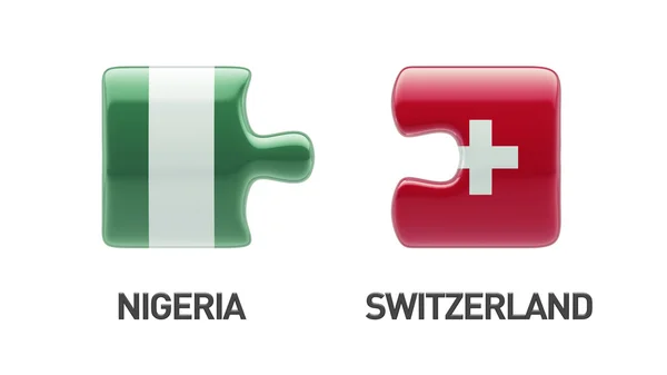 Suiza Nigeria Puzzle Concepto — Foto de Stock