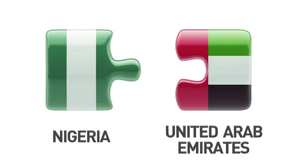 Emirados Árabes Unidos Nigéria Puzzle Concept — Fotografia de Stock