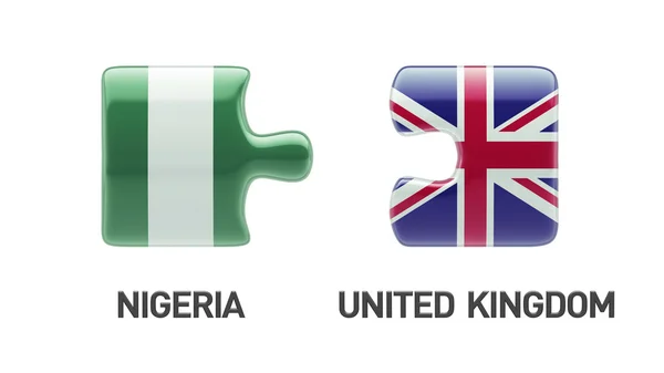 Inggris Nigeria Puzzle Concept — Stok Foto