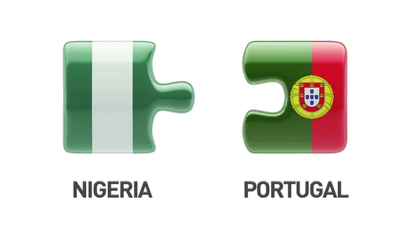 Portugal Nigeria puzzel Concept — Stockfoto