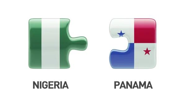 パナマ ナイジェリア パズル コンセプト — ストック写真