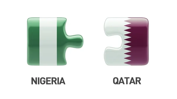 Qatar Nigeria Puzzle Concept — Photo