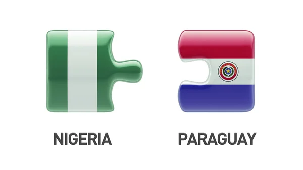 Paraguai Nigéria Puzzle Concept — Fotografia de Stock