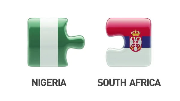 Serbien Nigeria Puzzle-Konzept — Stockfoto