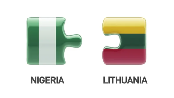 Lithuania Nigeria  Puzzle Concept — Stock Photo, Image