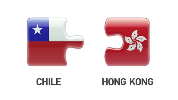 Chile Hong Kong logiczne pojęcia — Zdjęcie stockowe