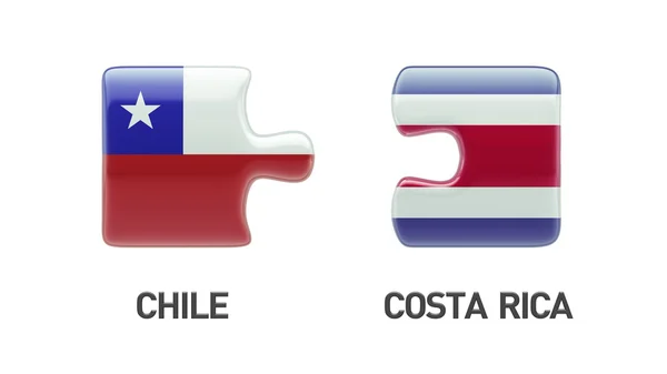 Costa Rica Chile Puzzle Concepto — Foto de Stock