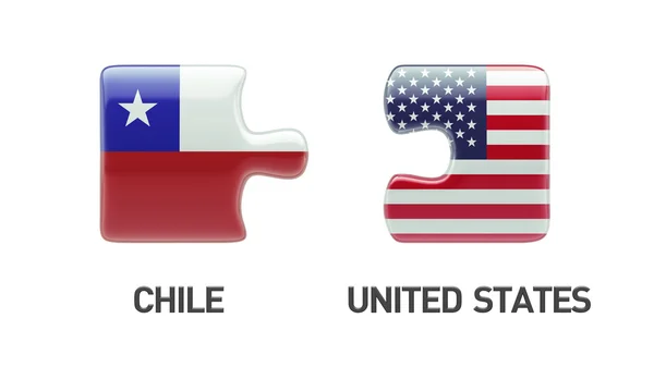 Stany Zjednoczone Chile logiczne pojęcia — Zdjęcie stockowe