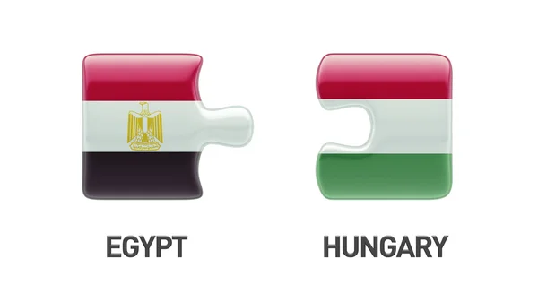 埃及匈牙利拼图概念 — 图库照片