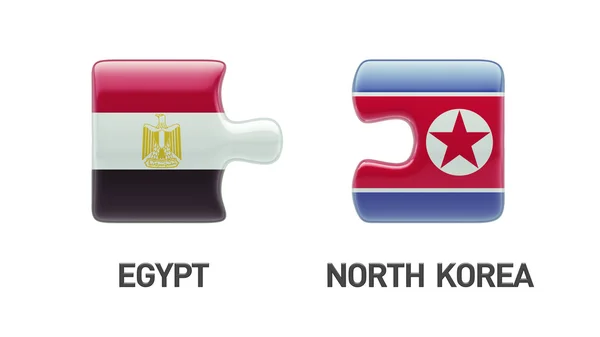 Égypte Corée du Nord Puzzle Concept — Photo