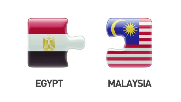 Egypt Malaysia  Puzzle Concept — Stock Photo, Image