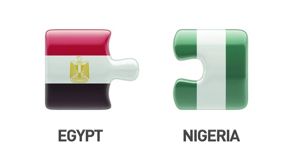 エジプト ナイジェリア パズル コンセプト — ストック写真