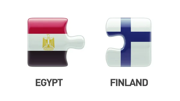 Finsko Egypt Puzzle koncept — Stock fotografie