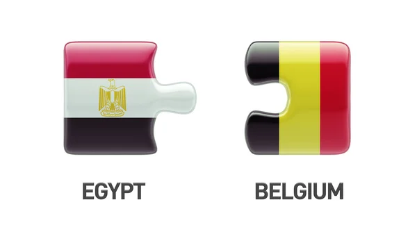 Belgie Egypt Puzzle koncept — Stock fotografie