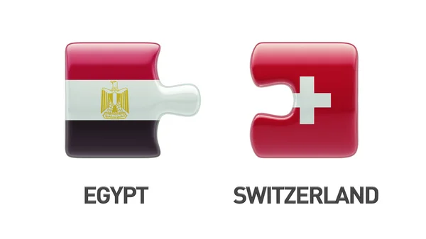 Schweiz Ägypten Puzzle-Konzept — Stockfoto