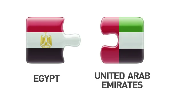 United Arab Emirates Egypt Puzzle Concept — Stock Photo, Image