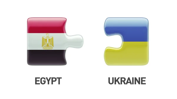 Ukraine Égypte Puzzle Concept — Photo