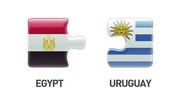 Uruguay Mısır Puzzle kavramı — Stok fotoğraf