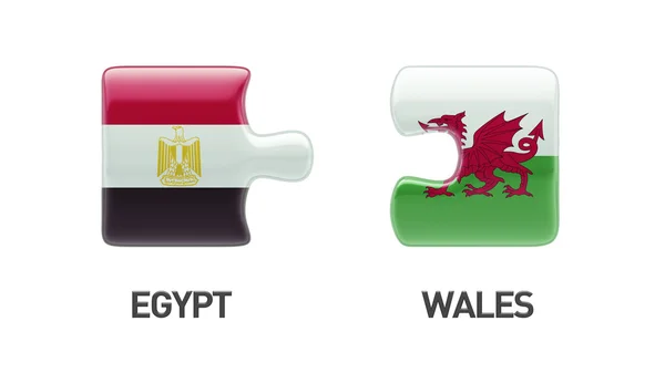 Wales ägypten puzzle-konzept — Stockfoto