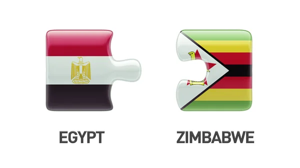 Zimbabwe Egypte puzzel Concept — Stockfoto