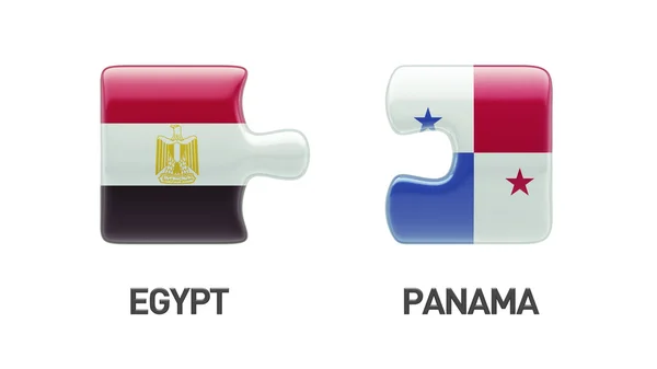 Panama Egypt Puzzle koncept — Stock fotografie