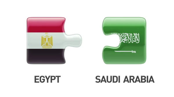 Σαουδική Αραβία Αίγυπτος παζλ έννοια — Φωτογραφία Αρχείου