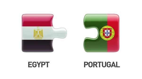Portugalsko Egypt Puzzle koncept — Stock fotografie