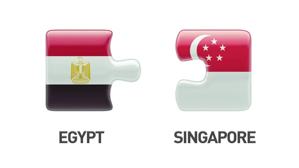 Singapore Ägypten Puzzle-Konzept — Stockfoto