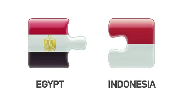 Indonesia Egipto Puzzle Concepto — Foto de Stock