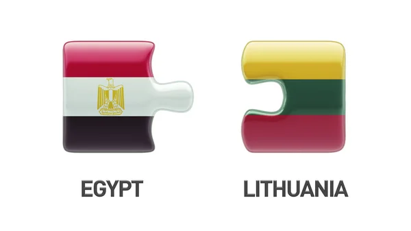 Lituanie Égypte Puzzle Concept — Photo