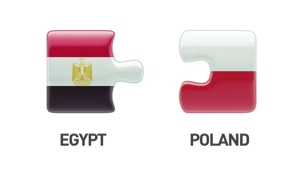Polska Egypt Puzzle koncepcja — Zdjęcie stockowe