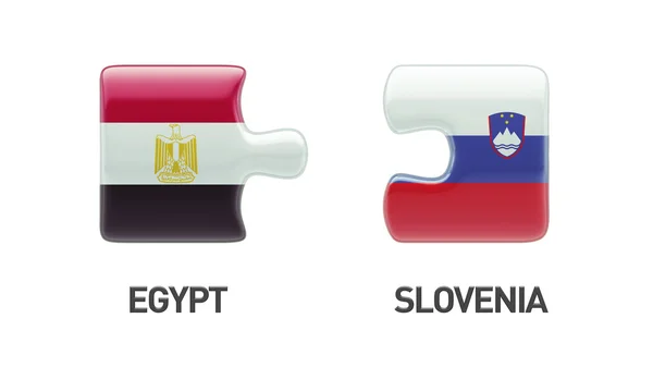 Slovinsko Egypt Puzzle koncept — Stock fotografie
