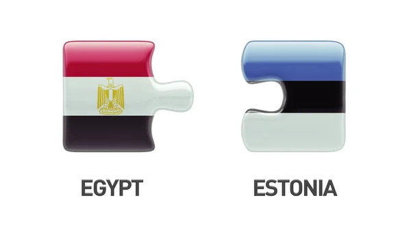 Estonsko Egypt Puzzle koncept — Stock fotografie