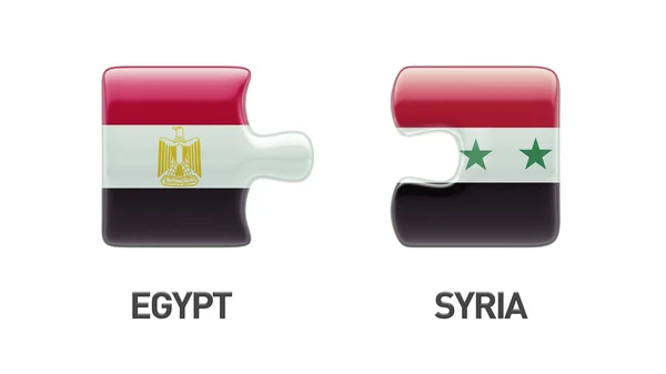 Syrië Egypte puzzel Concept — Stockfoto