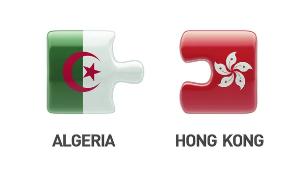 Algerije Hong Kong puzzel Concept — Stockfoto