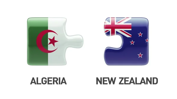 Algeria New Zealand  Puzzle Concept — Stock Photo, Image