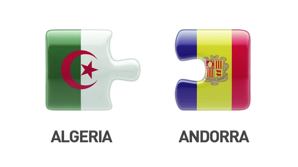 Concetto di Puzzle di Algeria Andorra — Foto Stock