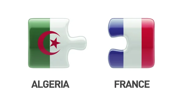 France Algeria  Puzzle Concept — Stock Photo, Image