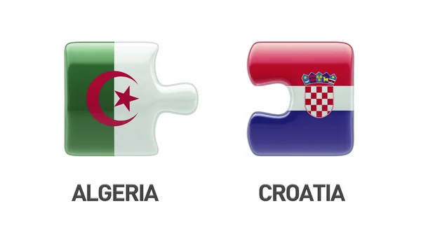 克罗地亚阿尔及利亚拼图概念 — 图库照片