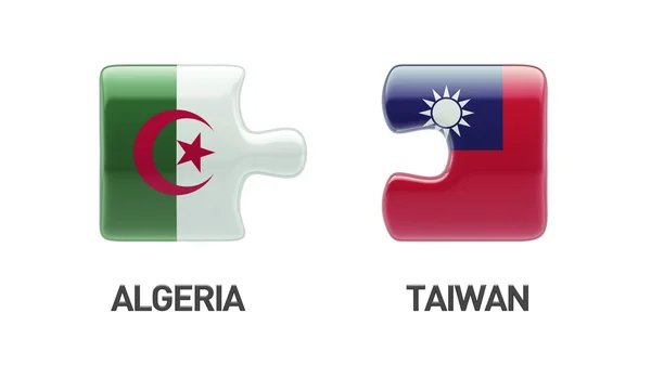 Taiwan Algeria  Puzzle Concept — Stock Photo, Image