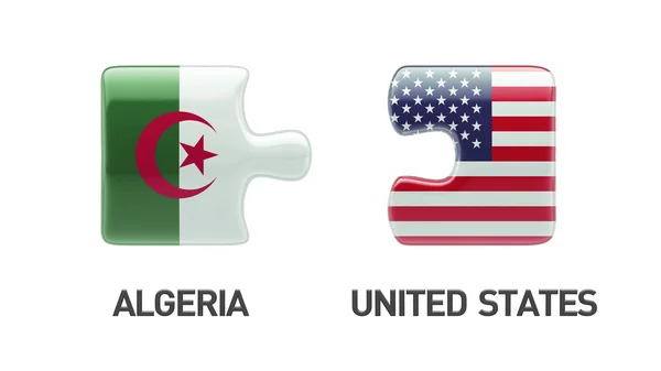 United States Algeria  Puzzle Concept — Stock Photo, Image