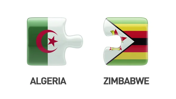 Concetto di Puzzle di Zimbabwe Algeria — Foto Stock